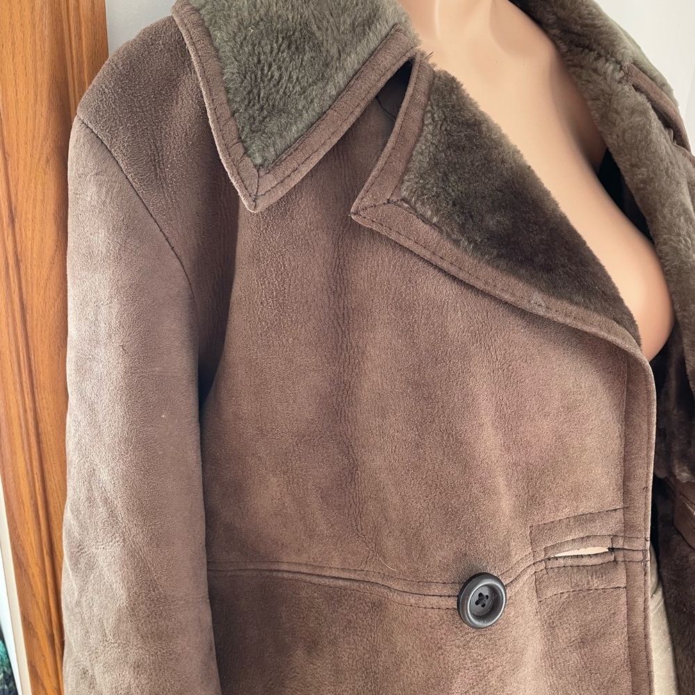 HOLT RENFREW 43”chest classic Californian rancher sheepskin coat real vintage - Picture 5 of 16